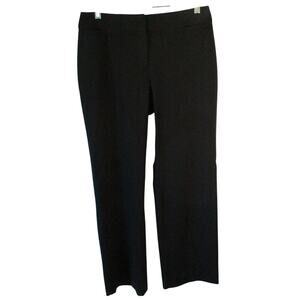 Liz Claiborne Career Women's Petite Black Straight Leg Mid Rise Zip Pant Size 10
